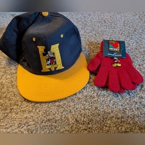 Disney Mickey Mouse Cap and Gloves Set - Yellow and Red
